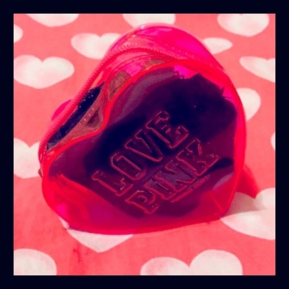 Victoria's Secret PINK Heart Pouch With Black V-String Thong Panties - Picture 3 of 5